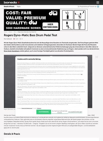 Bonedo.de Rogers Dyno-Matic Bass Drum Pedal Bonedo.de Rogers Dyno-Matic Bass Drum Pedal
