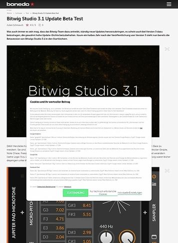 Bonedo.de Bitwig Studio 3.1 Update Beta Bonedo.de Bitwig Studio 3.1 Update Beta