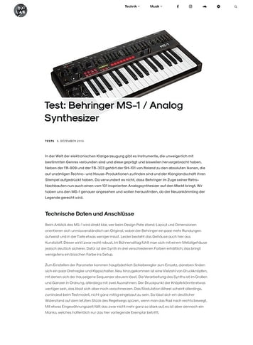 DJLAB Behringer MS-1 DJLAB Behringer MS-1
