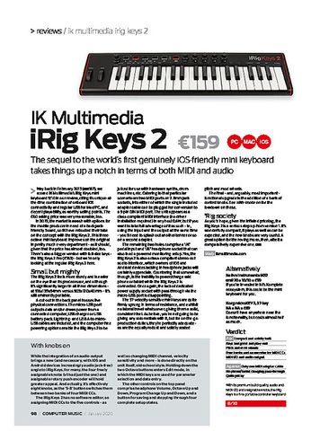 Computer Music IK Multimedia iRig Keys 2 Computer Music IK Multimedia iRig Keys 2