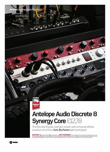 Future Music Antelope Audio Discrete 8 Synergy Core Future Music Antelope Audio Discrete 8 Synergy Core