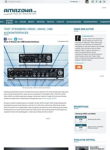 Amazona.de Steinberg UR22C und UR44C Amazona.de Steinberg UR22C und UR44C
