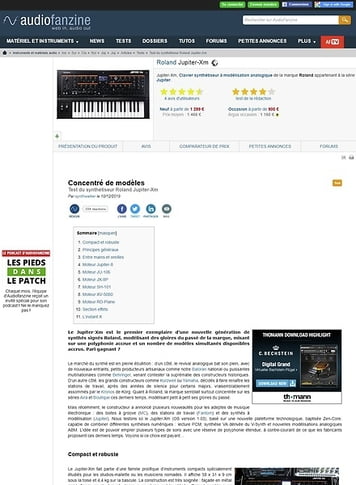 Audiofanzine.com Roland Jupiter-Xm Audiofanzine.com Roland Jupiter-Xm