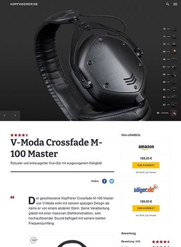 Kopfhoerer.de V-Moda Crossfade M-100 Master Kopfhoerer.de V-Moda Crossfade M-100 Master