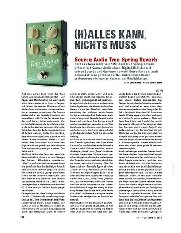 Gitarre & Bass Source Audio True Spring Reverb Gitarre & Bass Source Audio True Spring Reverb
