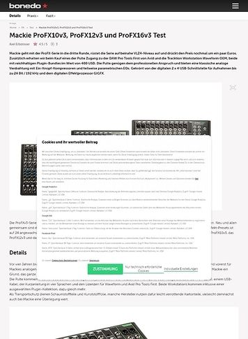 Bonedo.de Mackie ProFX10v3, ProFX12v3 und ProFX16v3 Bonedo.de Mackie ProFX10v3, ProFX12v3 und ProFX16v3