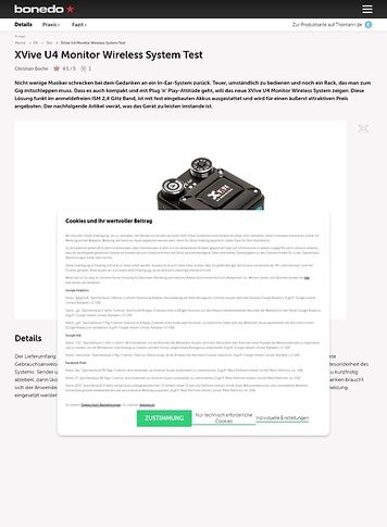 Bonedo.de XVive U4 Monitor Wireless System Bonedo.de XVive U4 Monitor Wireless System