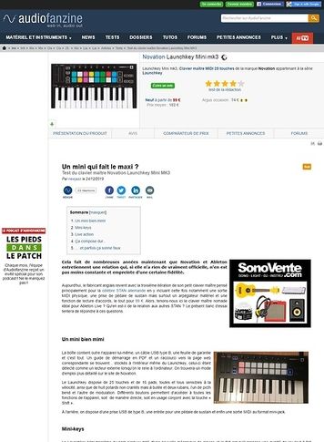 Audiofanzine.com Novation Launchkey Mini mk3 Audiofanzine.com Novation Launchkey Mini mk3