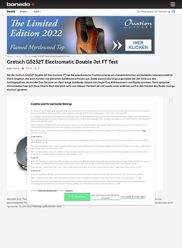 Bonedo.de Gretsch G5232T Electromatic Double Jet FT Bonedo.de Gretsch G5232T Electromatic Double Jet FT