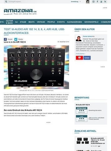 Amazona.de M-Audio AIR 192 14, 8, 6 und 4 Amazona.de M-Audio AIR 192 14, 8, 6 und 4