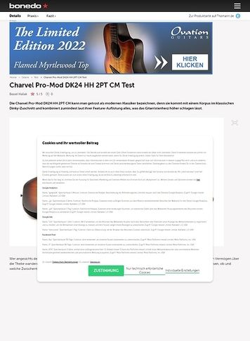 Bonedo.de Charvel Pro-Mod DK24 HH 2PT CM Bonedo.de Charvel Pro-Mod DK24 HH 2PT CM