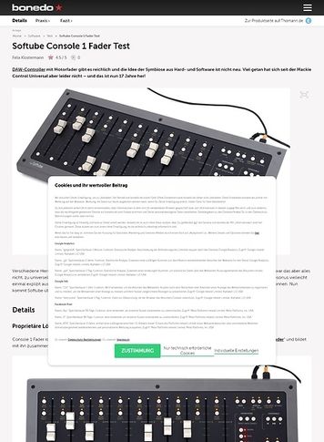 Bonedo.de Softube Console 1 Fader Bonedo.de Softube Console 1 Fader