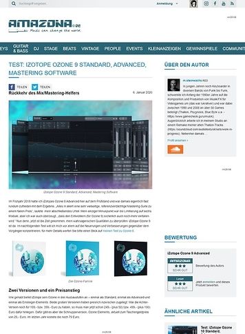 Amazona.de iZotope Ozone 9 Standard und Advanced Amazona.de iZotope Ozone 9 Standard und Advanced
