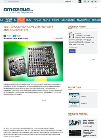 Amazona.de Mackie ProFX12v3 und ProFX6v3 Amazona.de Mackie ProFX12v3 und ProFX6v3