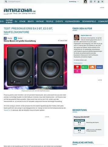 Amazona.de Presonus Eris E4.5 BT & E3.5 BT Amazona.de Presonus Eris E4.5 BT & E3.5 BT