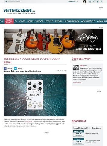 Amazona.de Keeley Eccos Delay Looper Amazona.de Keeley Eccos Delay Looper