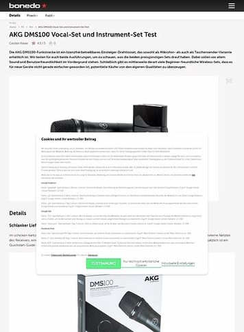 Bonedo.de AKG DMS100 Vocal-Set und Instrument-Set Bonedo.de AKG DMS100 Vocal-Set und Instrument-Set