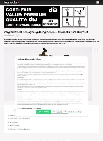 Bonedo.de Vergleichstest: Schlagzeug-Kuhglocken Bonedo.de Vergleichstest: Schlagzeug-Kuhglocken