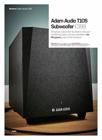 Future Music Adam Audio T10S Subwoofer Future Music Adam Audio T10S Subwoofer