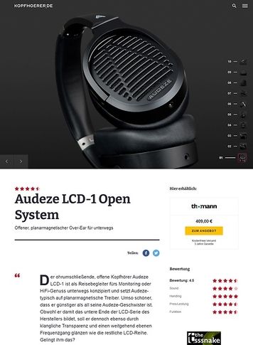 Kopfhoerer.de Audeze LCD-1 Open System Kopfhoerer.de Audeze LCD-1 Open System