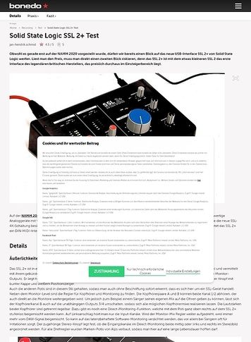 Bonedo.de SSL 2+ Bonedo.de SSL 2+