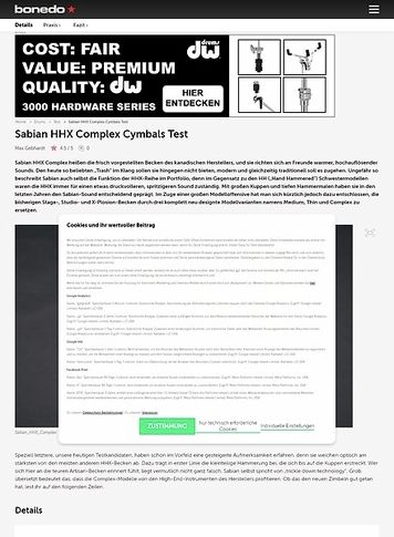 Bonedo.de Sabian HHX Complex Cymbals Bonedo.de Sabian HHX Complex Cymbals