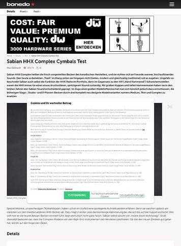 Bonedo.de Sabian HHX Complex Cymbals Bonedo.de Sabian HHX Complex Cymbals