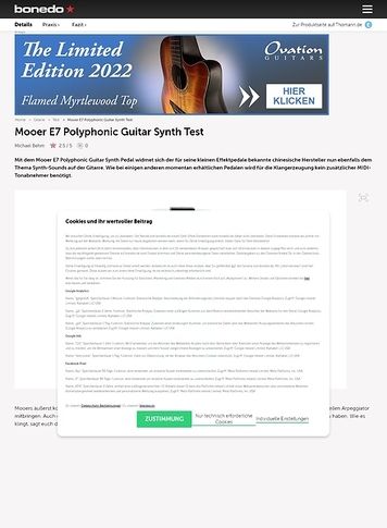 Bonedo.de Mooer E7 Polyphonic Guitar Synth Bonedo.de Mooer E7 Polyphonic Guitar Synth