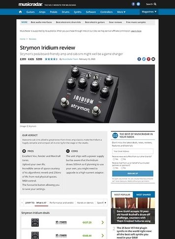 MusicRadar.com Strymon Iridium MusicRadar.com Strymon Iridium