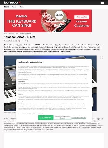 Bonedo.de Yamaha Genos 2.0 Bonedo.de Yamaha Genos 2.0