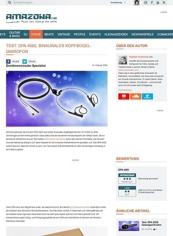 Amazona.de DPA 4560 Core Binaural Headset Micro Amazona.de DPA 4560 Core Binaural Headset Micro