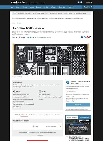 MusicRadar.com Dreadbox NYX 2 MusicRadar.com Dreadbox NYX 2