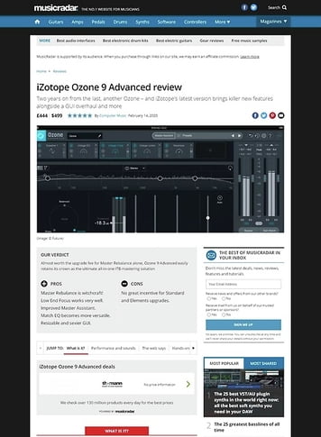 MusicRadar.com iZotope Ozone 9 Advanced MusicRadar.com iZotope Ozone 9 Advanced