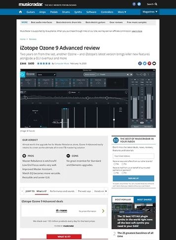 MusicRadar.com iZotope Ozone 9 Advanced MusicRadar.com iZotope Ozone 9 Advanced