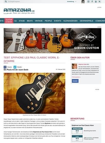 Amazona.de Epiphone Les Paul Classic Worn Amazona.de Epiphone Les Paul Classic Worn