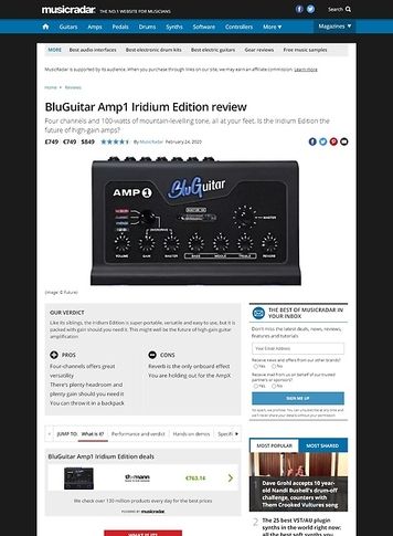 MusicRadar.com BluGuitar Amp1 Iridium Edition MusicRadar.com BluGuitar Amp1 Iridium Edition