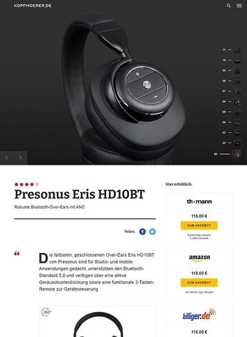 Kopfhoerer.de Presonus Eris HD10BT Kopfhoerer.de Presonus Eris HD10BT