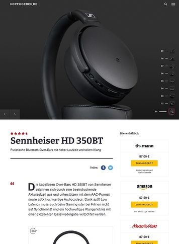 Kopfhoerer.de Sennheiser HD 350BT Black Kopfhoerer.de Sennheiser HD 350BT Black