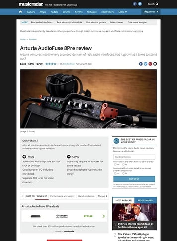 MusicRadar.com Arturia AudioFuse 8Pre MusicRadar.com Arturia AudioFuse 8Pre