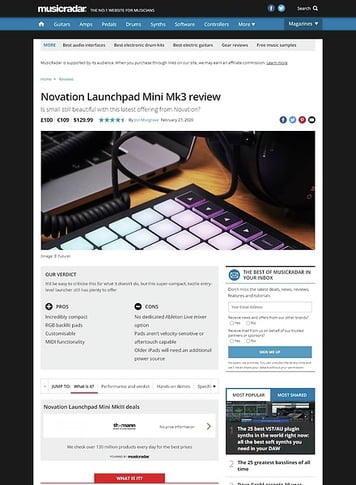 MusicRadar.com Novation Launchpad Mini MK3 MusicRadar.com Novation Launchpad Mini MK3
