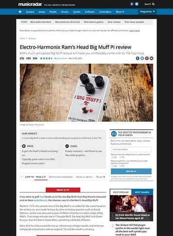 MusicRadar.com Electro Harmonix Ram's Head Big Muff Fuzz MusicRadar.com Electro Harmonix Ram's Head Big Muff Fuzz