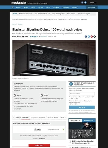 MusicRadar.com Blackstar Silverline Deluxe Head MusicRadar.com Blackstar Silverline Deluxe Head