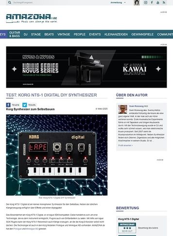 Amazona.de Test: Korg NTS-1 Digital DIY Synthesizer Amazona.de Test: Korg NTS-1 Digital DIY Synthesizer