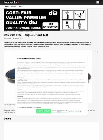 Bonedo.de RAV Vast Steel Tongue Drums Bonedo.de RAV Vast Steel Tongue Drums