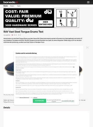 Bonedo.de RAV Vast Steel Tongue Drums Bonedo.de RAV Vast Steel Tongue Drums