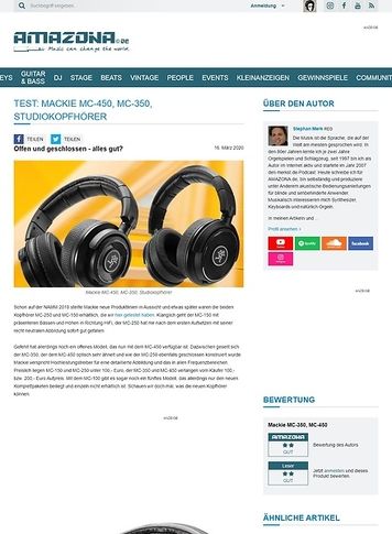 Amazona.de Mackie MC-450 & MC-350 Amazona.de Mackie MC-450 & MC-350