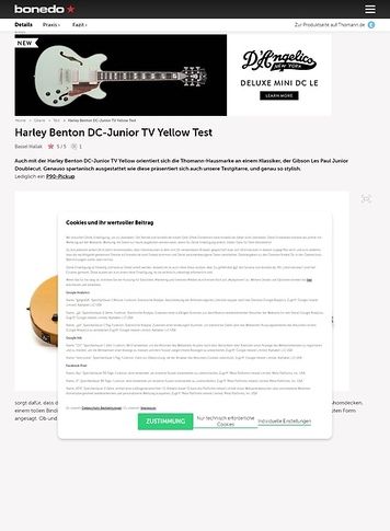 Bonedo.de Harley Benton DC-Junior TV Yellow Bonedo.de Harley Benton DC-Junior TV Yellow