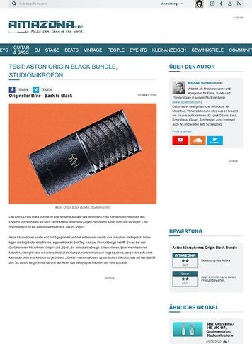 Amazona.de Aston Microphones Origin Black Bundle Amazona.de Aston Microphones Origin Black Bundle