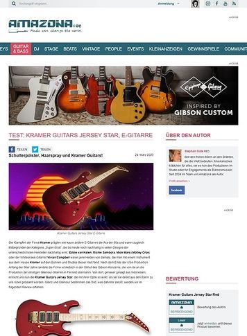 Amazona.de Kramer Guitars Jersey Star Amazona.de Kramer Guitars Jersey Star
