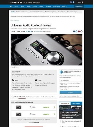 MusicRadar.com Universal Audio Apollo x4 MusicRadar.com Universal Audio Apollo x4